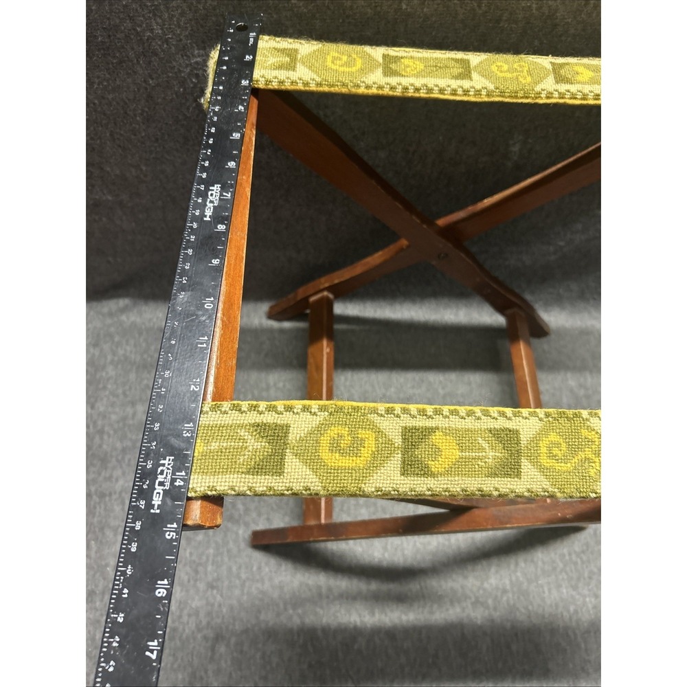 Vintage Wood Butler's Serving Tray Luggage Suitcase Folding Rack Stand 19" Tall - Picture 11 of 12